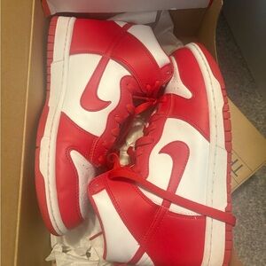 Nike Kids Red and White Sneakers